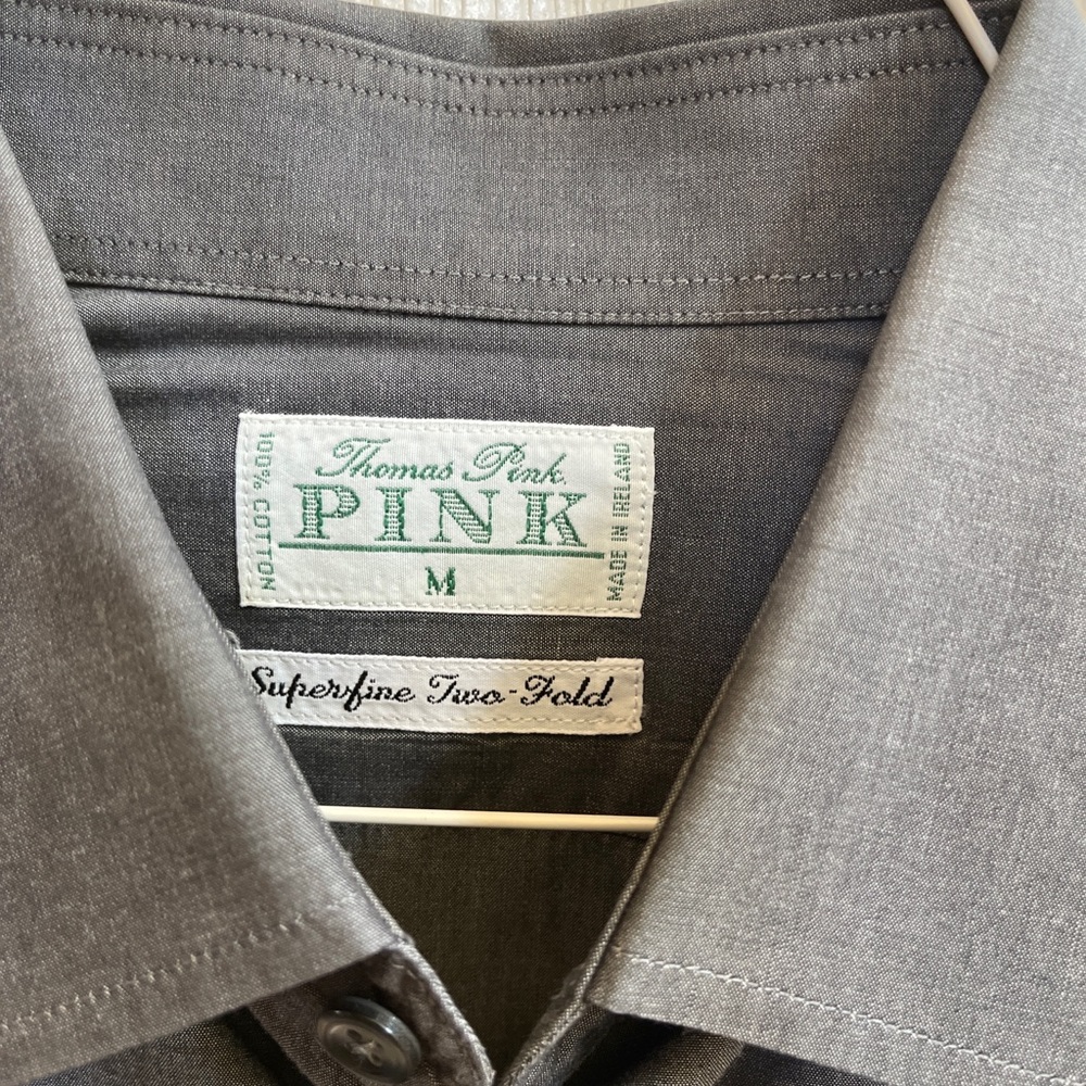 Thomas Pink Superfine two fold button down mens shirt size M